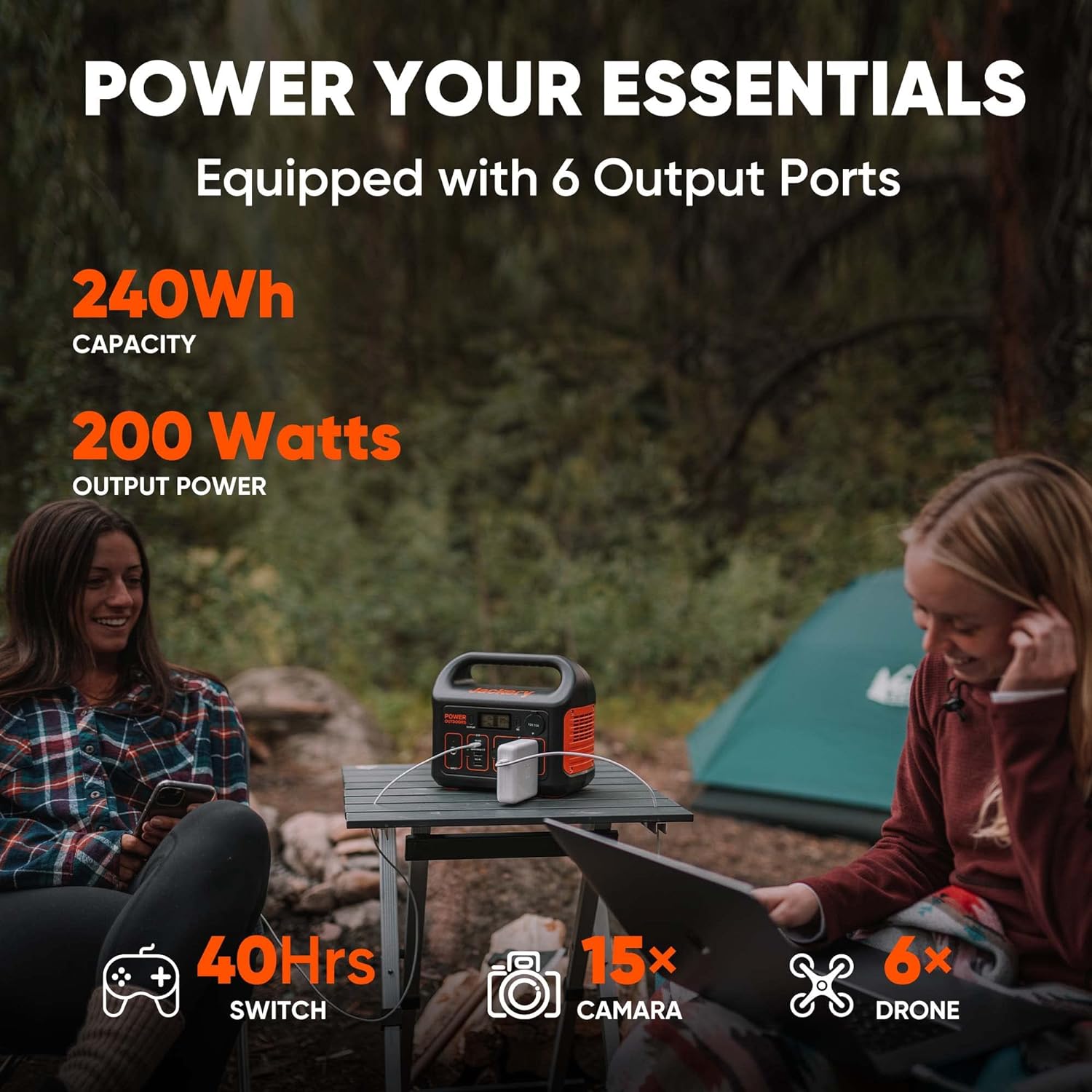 Jackery Explorer 300 Plus Portable Power Station, 288Wh Backup LiFePO4 Battery, 300W AC Outlet, 3.75 KG Solar Generator (Solar Panel Not Included) for RV, Outdoors, Camping, Traveling, and Emergencies (E300Plus)