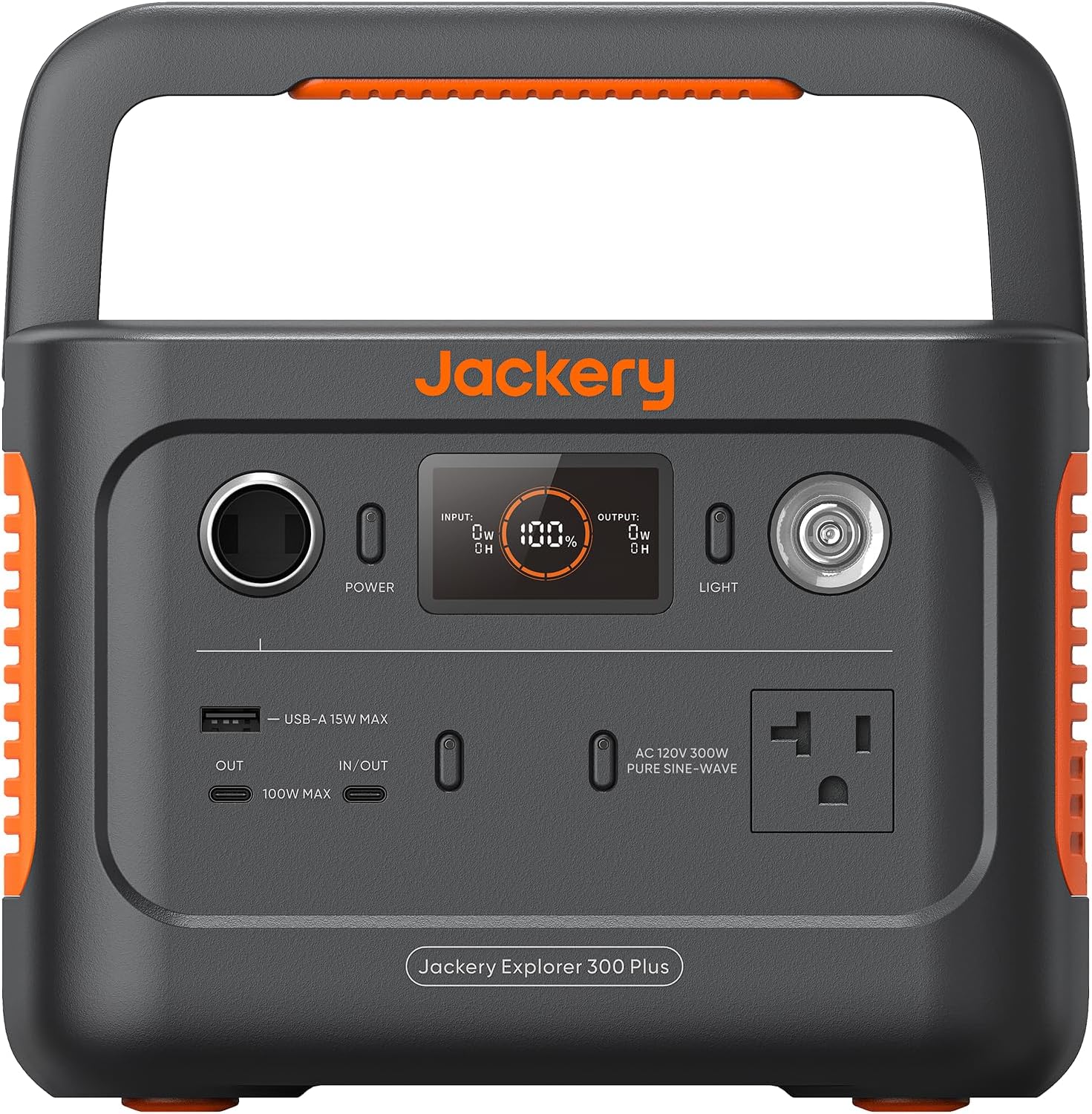 Jackery Explorer 300 Plus Portable Power Station, 288Wh Backup LiFePO4 Battery, 300W AC Outlet, 3.75 KG Solar Generator (Solar Panel Not Included) for RV, Outdoors, Camping, Traveling, and Emergencies (E300Plus)