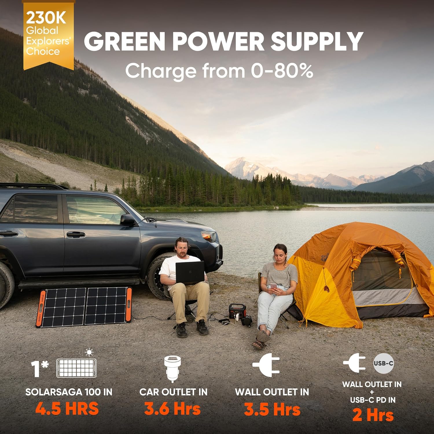 Jackery Portable Power Station Explorer 300, 293Wh Backup Lithium Battery, 110V/300W Pure Sine Wave AC Outlet, Solar Generator for Outdoors Camping Travel Hunting Blackout (Solar Panel Optional)