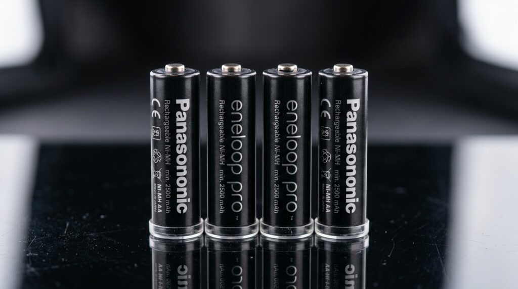 Panasonic Eneloop Pro AA rechargeable NiMH batteries macro photography